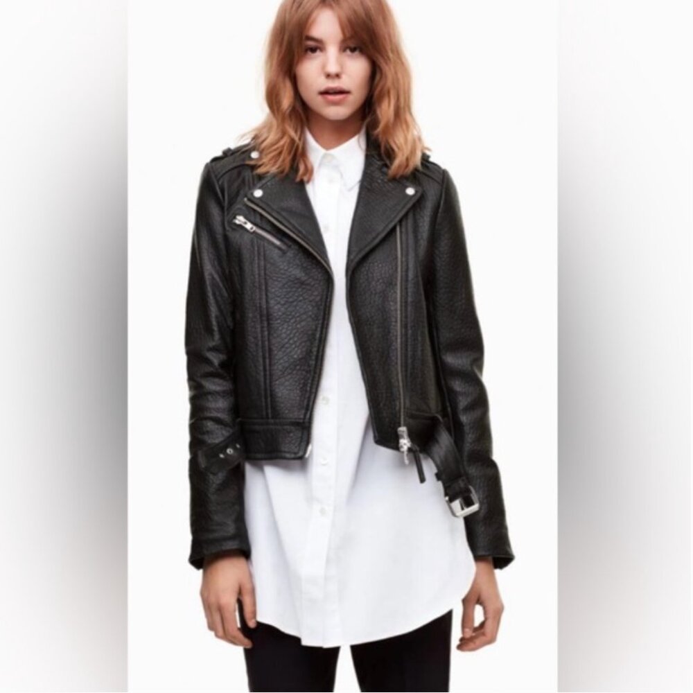 MACKAGE FOR ARITZIA Exclusive Rumer Pebbled Lambskin Leather Moto Jacket  - XXXS - Picture 3 of 12